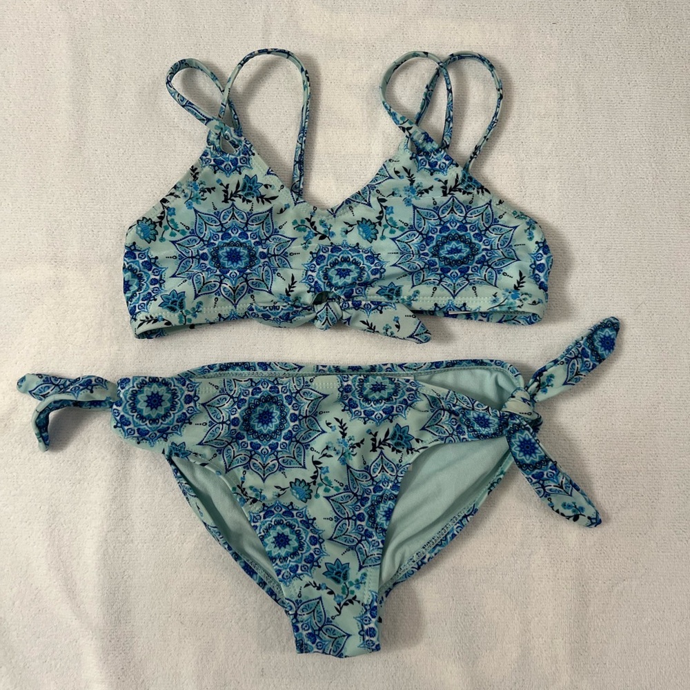 Kids Blue Patterned Bikini